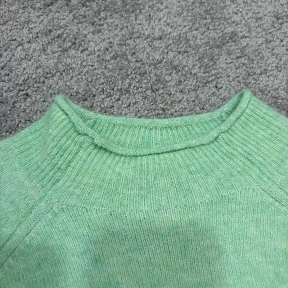 J. Crew Rollneck Sweater Super Soft Yarn Green Size XXS Wool Alpaca Blend